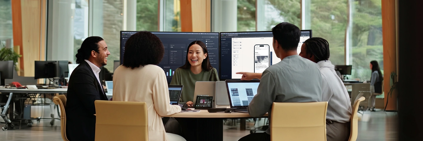 A team collaborating with Appetize on desktop and mobile